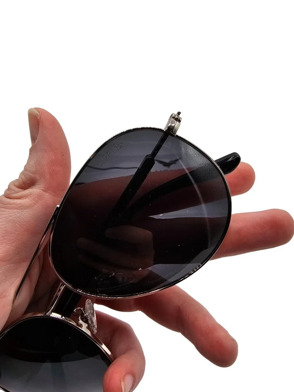 Luenx Sunglasses Black Shades Aviator Style